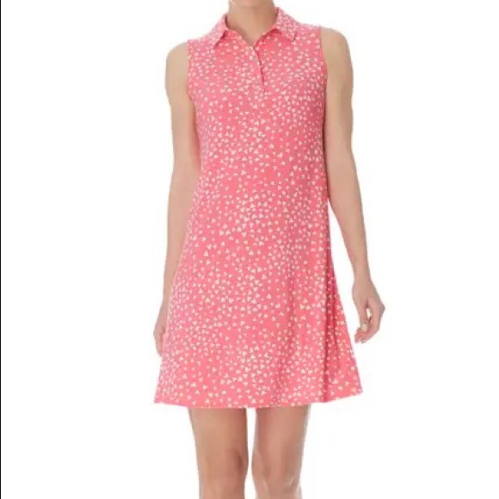 Print Collared Sleeveless Trapeze Dress